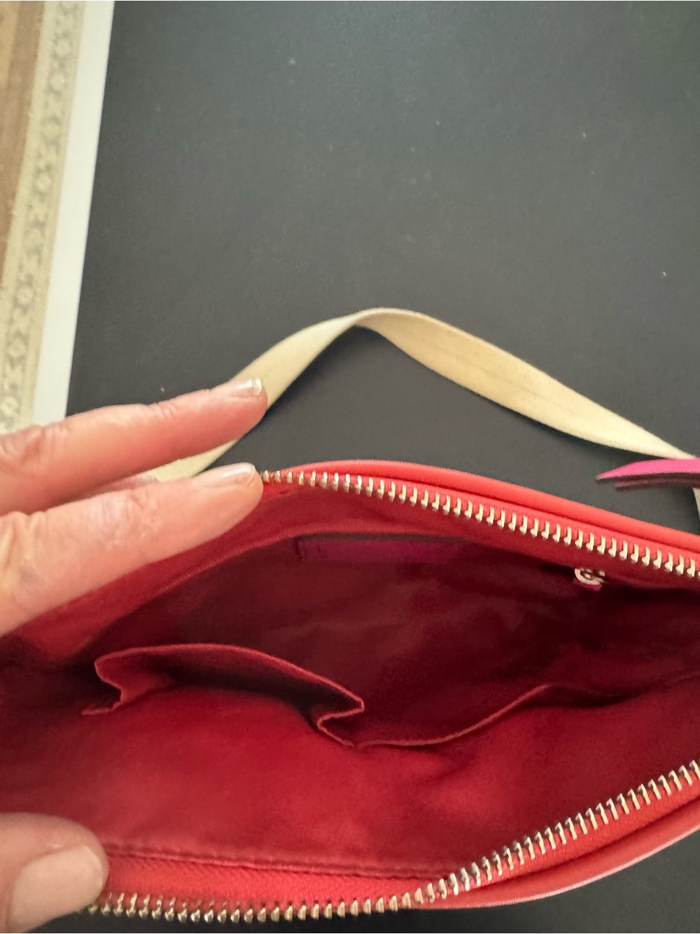 Coach Beige Crossbody with Pink Trim and Strap Accents - Picture 3 of 3
